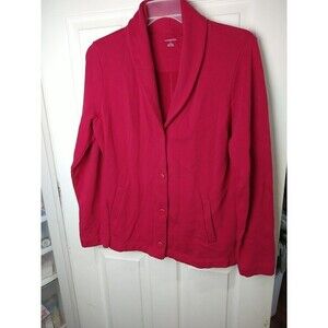 Lands End Pink Cotton  Pocket Casual Button Blazer. Size L